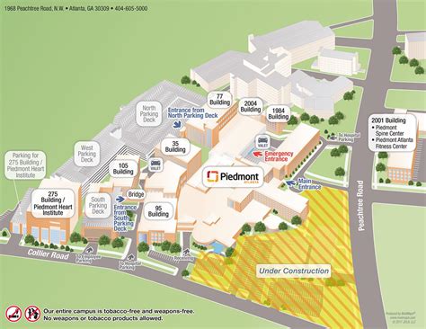 Piedmont Atlanta hospital map - Piedmont hospital map (United States of ...