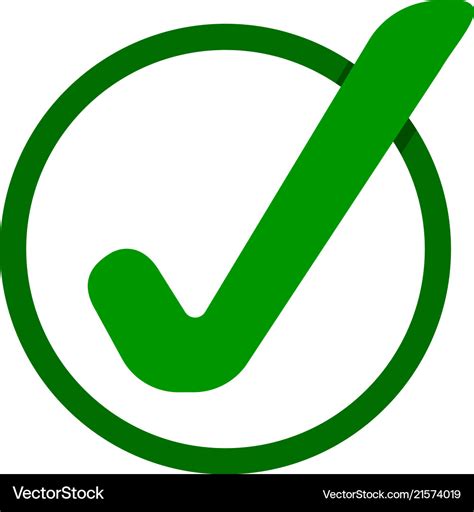 Green check mark icon tick symbol Royalty Free Vector Image