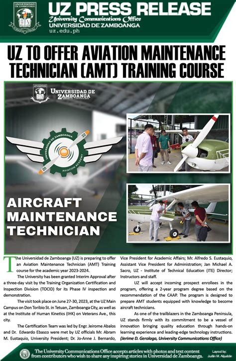 UZ to offer Aviation Maintenance Technician (AMT) Training Course ...