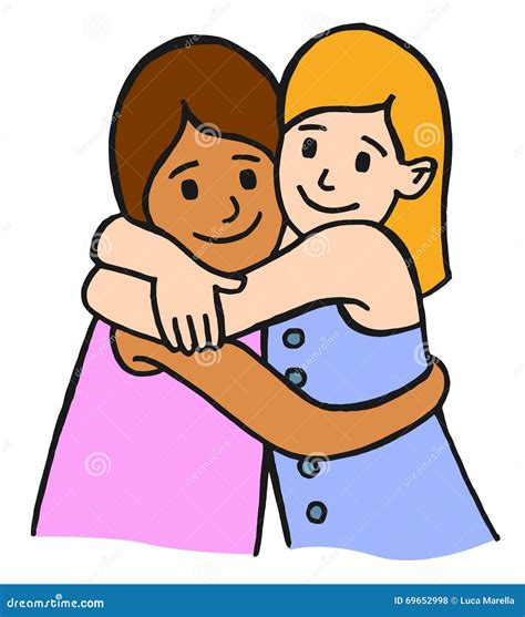 Hugging Children Friends Vector Illustration | CartoonDealer.com #69652998