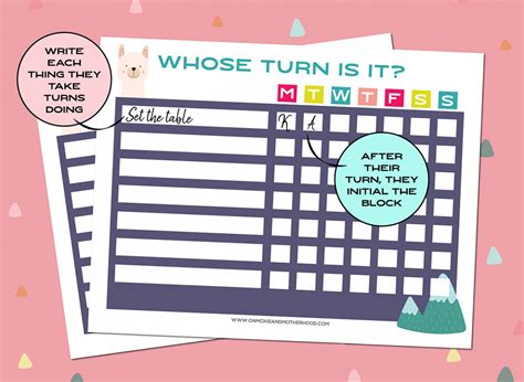 Take Turns Chart for Kids - On Moxie and Motherhood