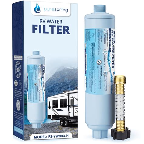 PureSpring RV Inline Water Filter with Flexible Hose Protector for RV's ...