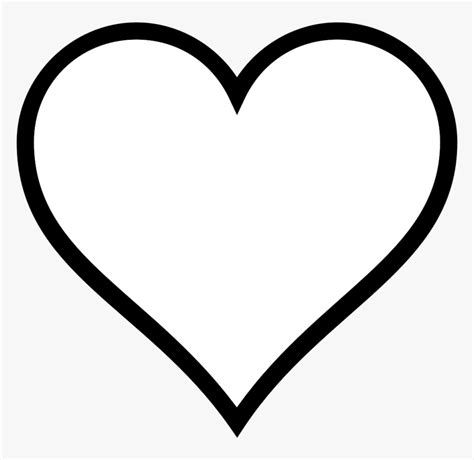 Heart Clipart Black And White Outline - White Love Heart Vector, HD Png ...