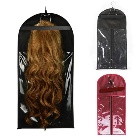 29*60Cm Hair Extensions Wigs Storage Bag with Wig Hanger Dust Proof ...