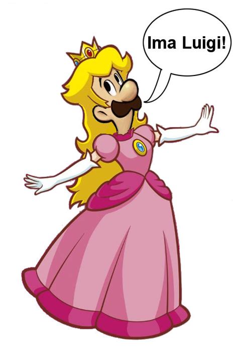 Luigi in Princess Peach's Outfit by Twilightwindwaker777 on DeviantArt