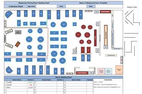 Dining Room Table Layout Microsoft Excel Spreadsheet