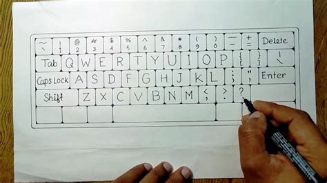 Computer keyboard drawing easily/How to draw keyboard in easy way - YouTube