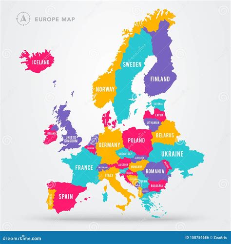 Map Of Europe Continent – Map Vector