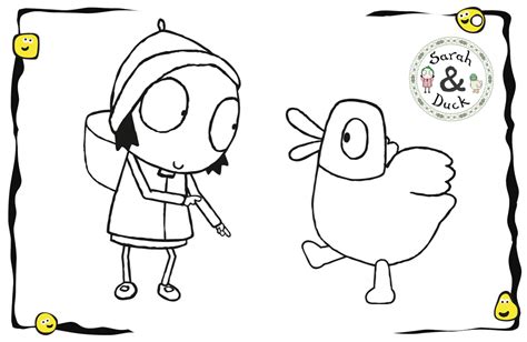 Sarah And Duck Coloring Pages for Kids | Activity Shelter