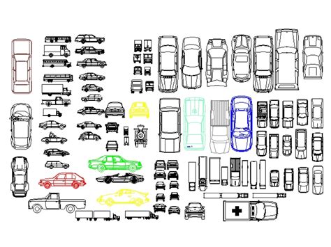 Blocks of cars in 2d in AutoCAD | CAD download (479.64 KB) | Bibliocad