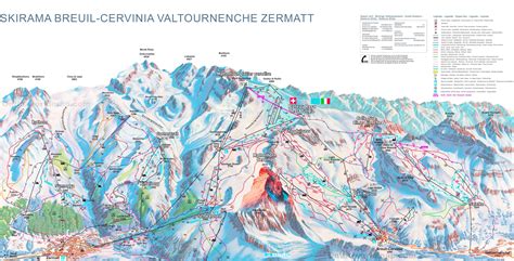 Zermatt - Cervinia Piste Map - Ontheworldmap.com