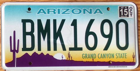 2015 Arizona vg+ | Automobile License Plate Store: Collectible License ...