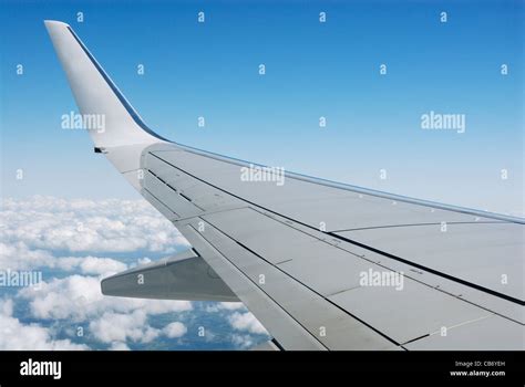 A winglet from a Boeing 737-800 seen from the aircraft in flight Stock ...