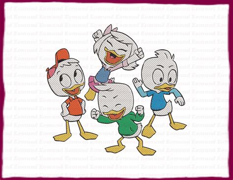 Webby and Huey and Dewey and Louie Ducktales Fill Embroidery Design 9 ...