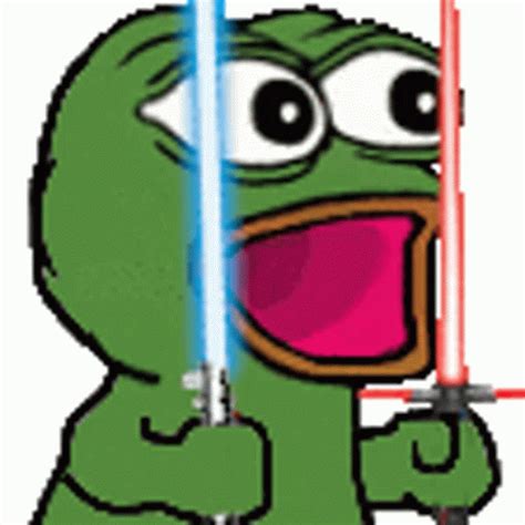 Excited Pepe Sticker - Excited Pepe Sabers - Discover & Share GIFs