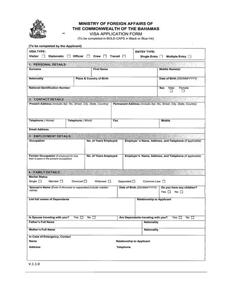 Bahamas Bahamian Visa Application Form - Fill Out, Sign Online and ...