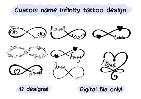 Custom Infinity Symbol Tattoo Design Digital File PNG Personalised ...