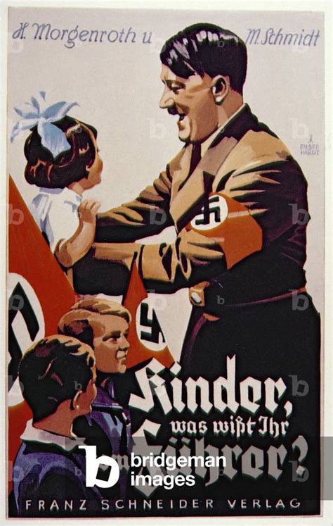 Image of Adolf Hitler on a children propaganda poster, 1934 (litho) by ...