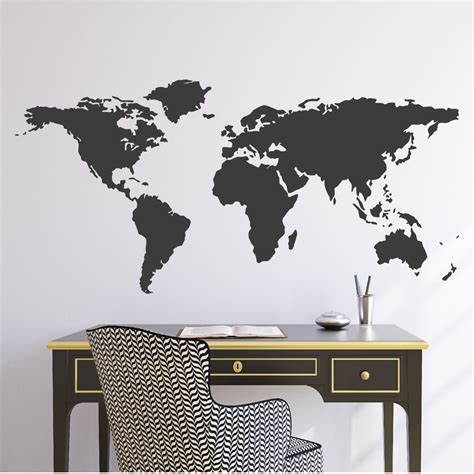 World Map Wall Vinyl Decal by Zapoart on Etsy