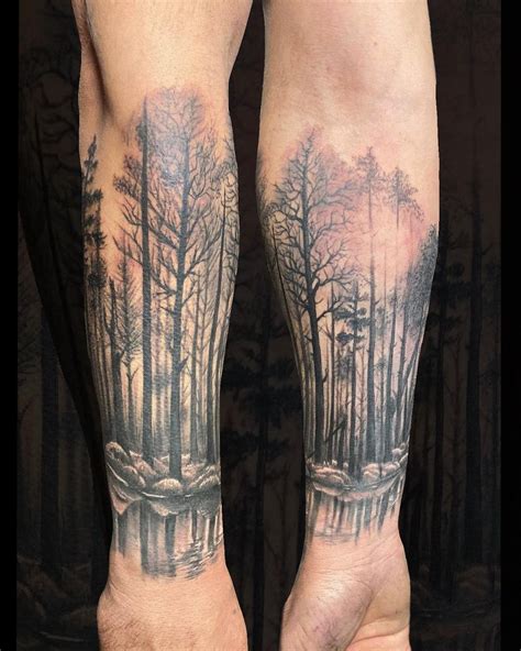 Dark Forest Tattoo Stencil