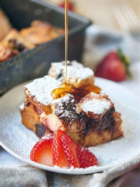 Strawberry Nutella Cream Cheese French Toast Casserole - Show Me the Yummy