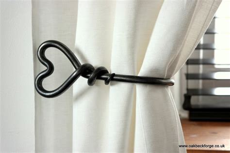 Heart Design Curtain Tie Backs Blacksmith Hand Forged