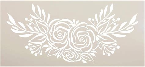 Rose Bouquet Stencil by Studior12 DIY Rustic Flower Lover - Etsy