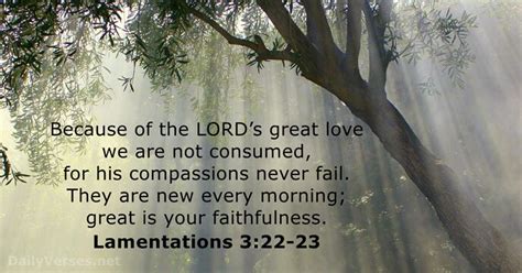 Lamentations 3:22-23 - Bible verse of the day - DailyVerses.net