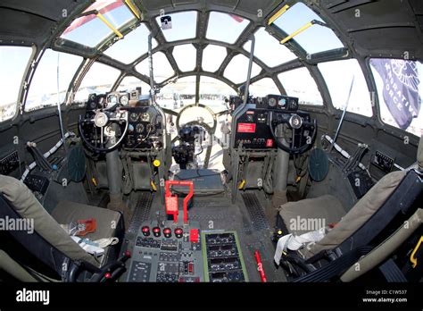 Cockpit of Boeing B-29 Superfortress plane, Fort Worth Alliance Airport ...