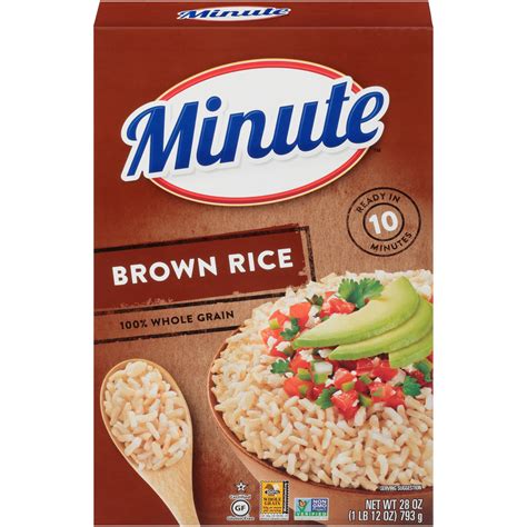 Minute Instant Brown Rice, Rich & Nutty 100% Whole Grain Quick Rice, 28 ...