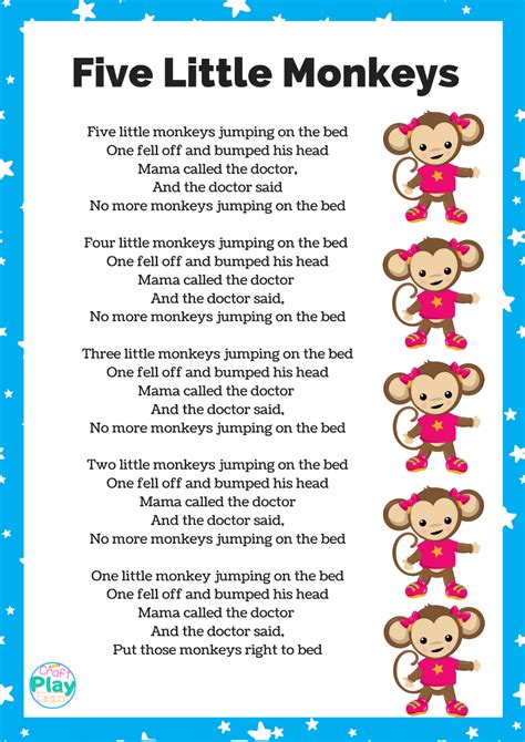 5 Little Monkeys Printable Book - Printable Calendars AT A GLANCE