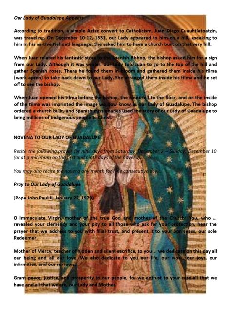 Our Lady of Guadalupe Novena | PDF | Mary, Mother Of Jesus | Religious ...