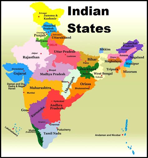 India Map with States & Capital 2022 PDF - My Notes Adda