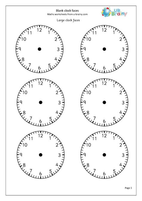 Blank Clock Face Worksheets Printable - Printable Word Searches