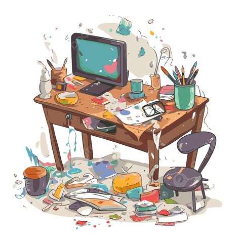 Messy Office Cartoon