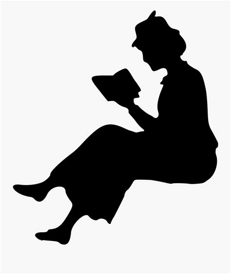 Lady Reading - Person Sitting Reading Silhouette , Free Transparent ...