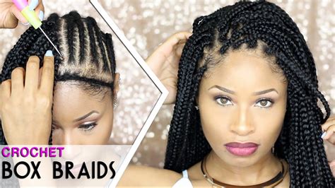 How To CROCHET BOX BRAIDS 🔥 (looks like the real thing! free-parting ...