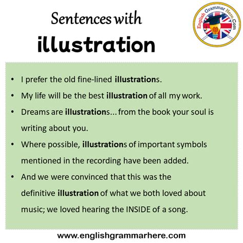 Sentences with illustration, illustration in a Sentence in English ...