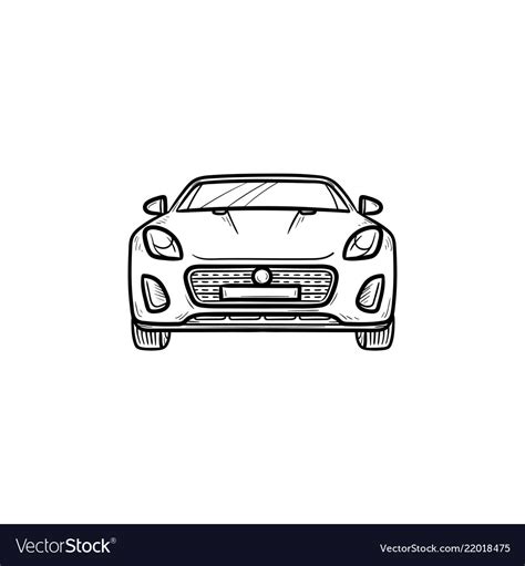 Car front view hand drawn outline doodle icon Vector Image