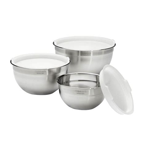 Cuisinart 3-Piece Stainless Steel Mixing Bowl Set with Lids-CTG00SMB ...