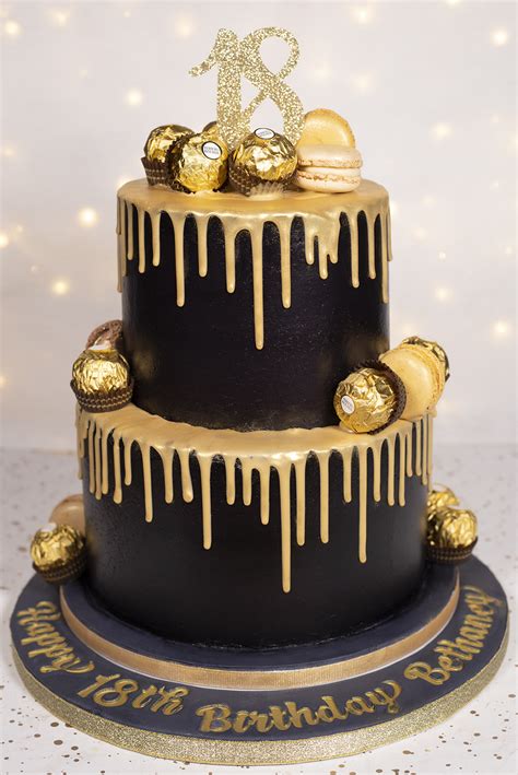 Black & gold drip cake - Cakey Goodness