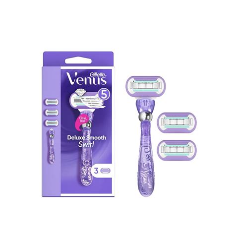 Buy Gillette Venus Deluxe Smooth Swirl Razor + 3 Refill Blades · USA