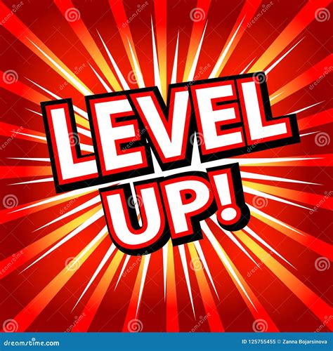 Level Up! Comic Cartoon Book Style. Stock Vector - Illustration of ...