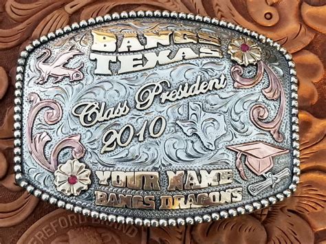 Custom Graduation Class Buckles | Texas - Judge Leo Smith’s Buckles