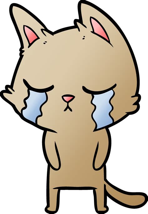 gato de dibujos animados llorando 12430583 Vector en Vecteezy