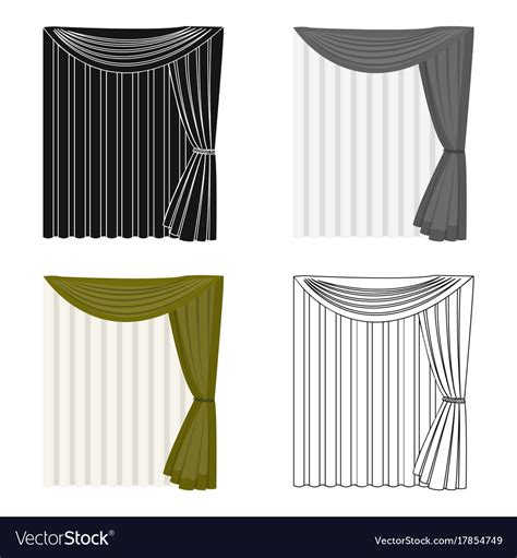 Curtains single icon in cartoon stylecurtains Vector Image