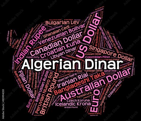 Algerian Dinar Means Foreign Currency And Coinage Stock Illustration ...