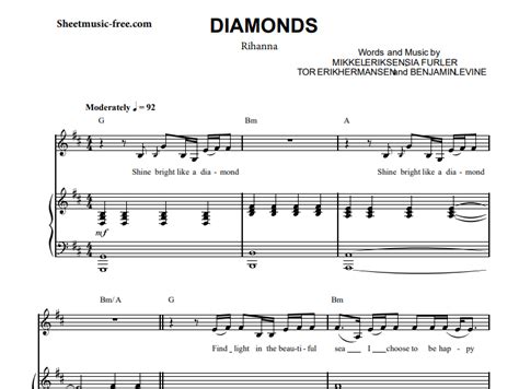 Rihanna-Diamonds Free Sheet Music PDF for Piano | The Piano Notes