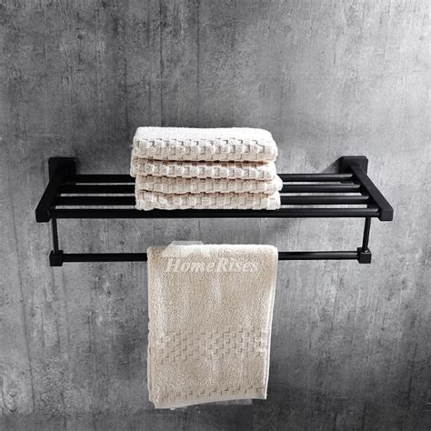 6-Piece Black Stainless Steel Wall Mounted Bathroom Accessories Sets