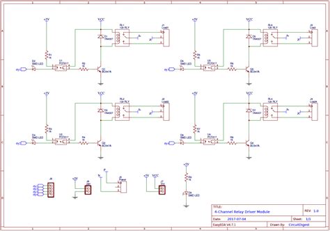 4-Channel Relay Driver Circuit and PCB Design